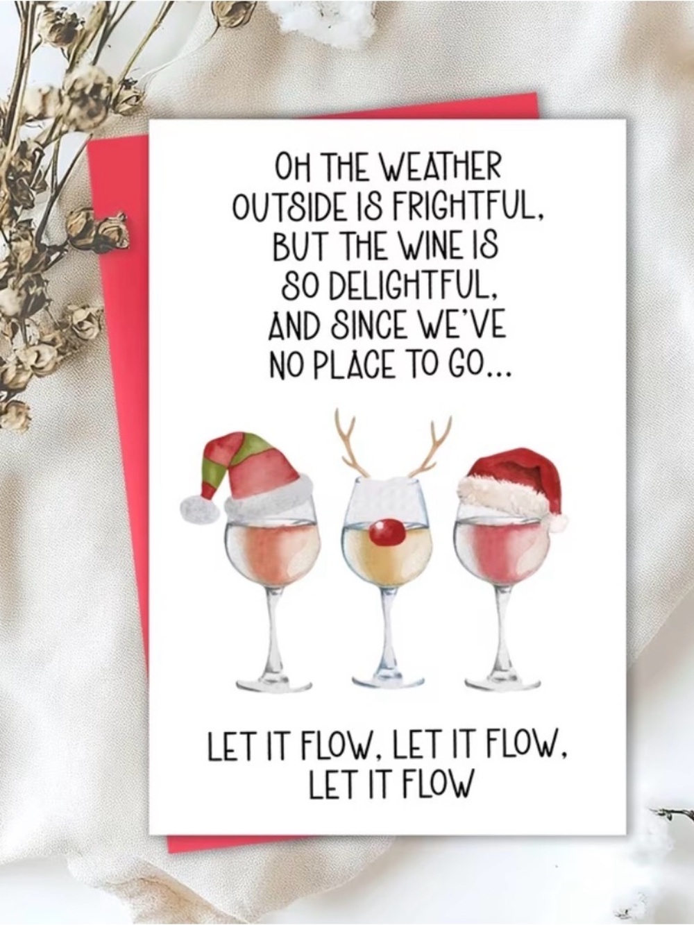 Holiday Wine Funny Greeting Card